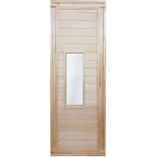 Дверь для бани деревянная 1700х700мм со стеклом.  арт.34021