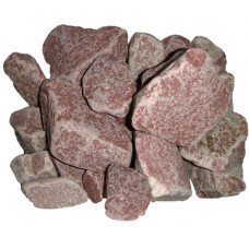 Камни для бани Малиновый кварцит обвалованный 20кг (крупный)