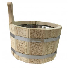 Ушат "шайка" 3л. с нержавеющей вставкой (ЛТ-10) с тиснением "Цветы" Ушат "шайка" 3л. с нержавеющей вставкой (ЛТ-10) с тиснением "Цветы"