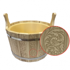 Шайка 8л с пластиковой вкладкой (ПЛ-12) с тиснением "Цветы" Шайка 8л с пластиковой вкладкой (ПЛ-12) с тиснением "Цветы"