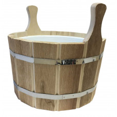 Шайка 8л с пластиковой вкладкой (ПЛ-12) с тиснением "Под старину" Шайка 8л с пластиковой вкладкой (ПЛ-12) с тиснением "Под старину"