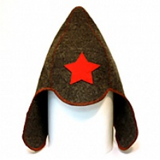 Шапка для бани Буденовка, серая арт.Б413